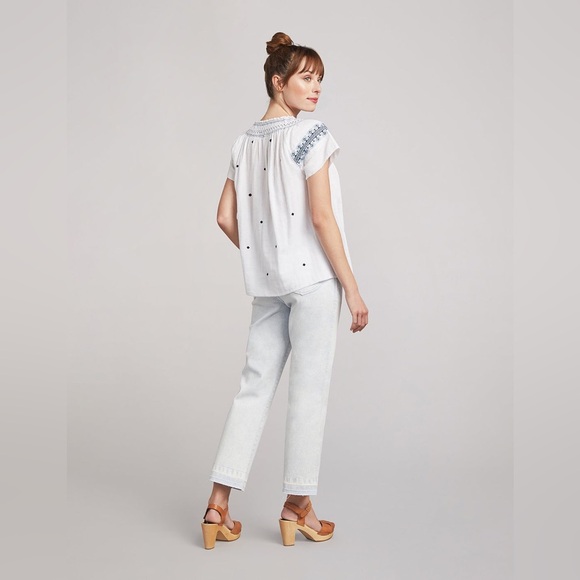 FAHERTY LIANA boho embroidered TOP M - Picture 3 of 10